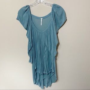 Free people flowing turquoise long top